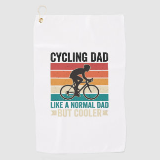 Cycling Dad Vintage Biker Father T-Shirt Design_1 Golf Towel