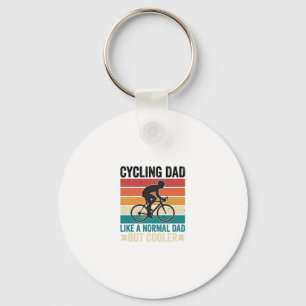 Cycling Dad Vintage Biker Father T-Shirt Design_1 Key Ring