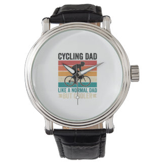Cycling Dad Vintage Biker Father T-Shirt Design_1 Watch