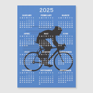 Cycling Design 2025 Calendar Magnetic Card