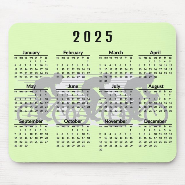 Cycling Design 2025 Calendar Mouse Pad (Front)