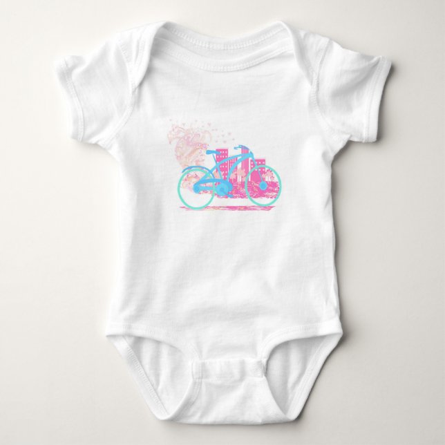 Cycling Design T-Shirt Baby Bodysuit (Front)