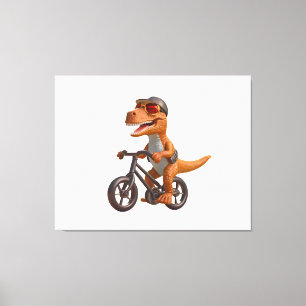 Cycling DINOSAUR  T-REX Canvas Print