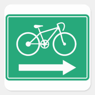 Cycling Directions Arrow Square Sticker