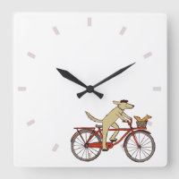 Cycling Dog with Squirrel Friend - Fun Animal Art