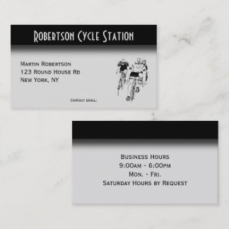 Cycling Double Side with Hours Business Card