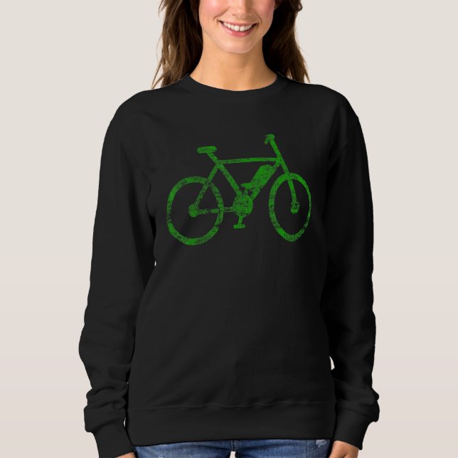 Cycling Electric Bicycle Eco E-Bike Cyclist Riding Sweatshirt (Front)