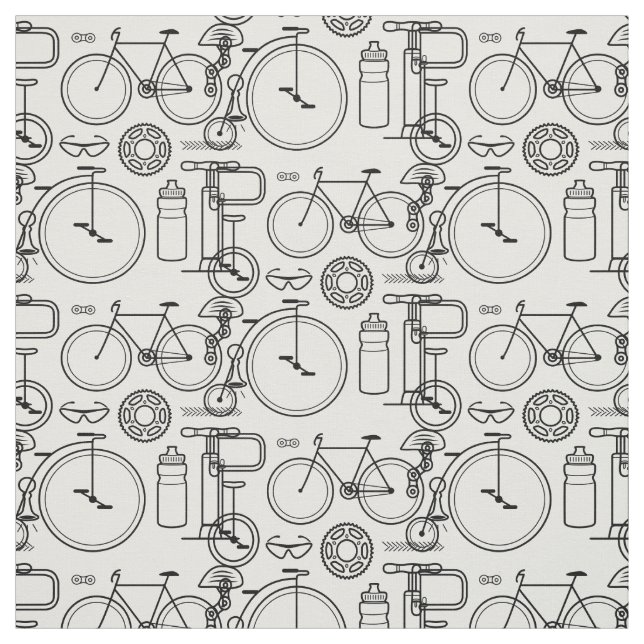 Cycling Essentials Bicycle Print Fabric (Swatch)
