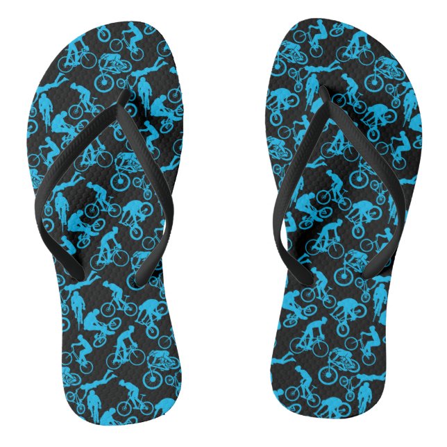 Cycling Freestyles Pattern.b x4 Black BG Jandals (Footbed)