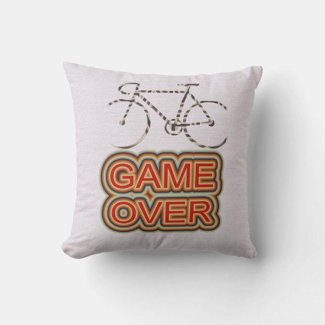 Cycling Game Over Cushion (Front)