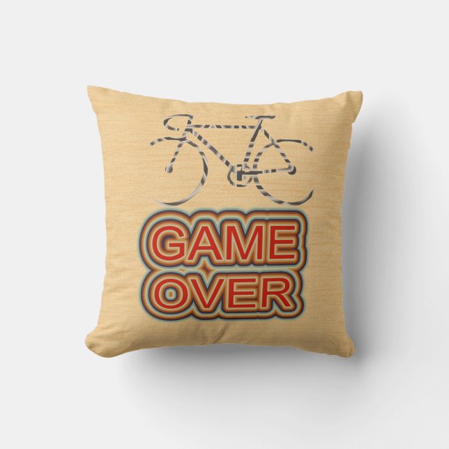 Cycling Game Over Cushion (Front)