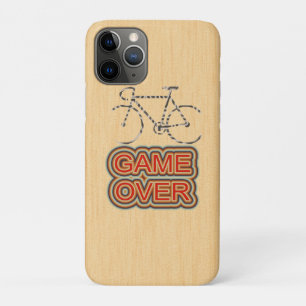 Cycling Game Over. Wood Background Case-Mate iPhone Case