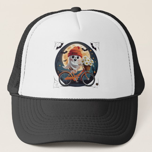 Cycling Ghost Trucker Hat (Front)