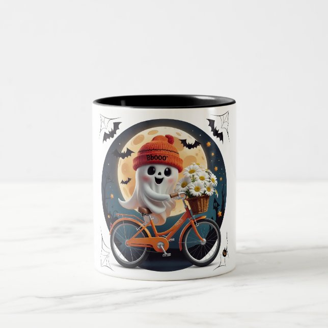 Cycling Ghost Two-Tone Coffee Mug (Center)