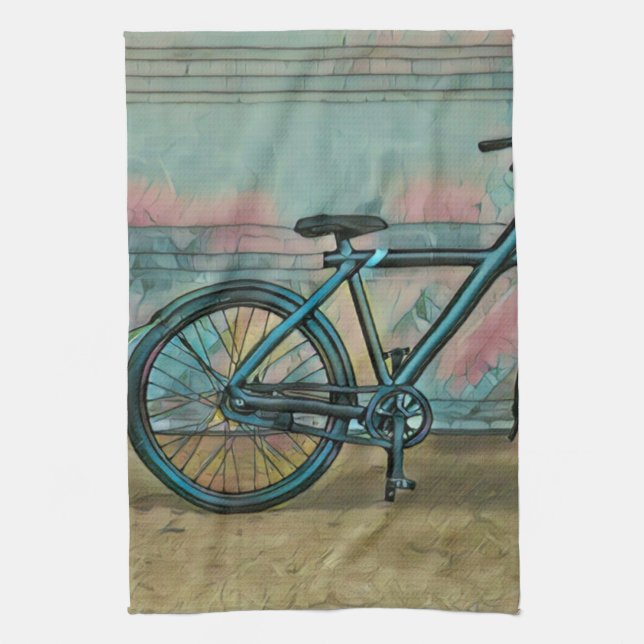 Cycling gifts for dad tea towel (Vertical)