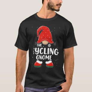 Cycling Gnome Buffalo Plaid Matching Family Christ T-Shirt