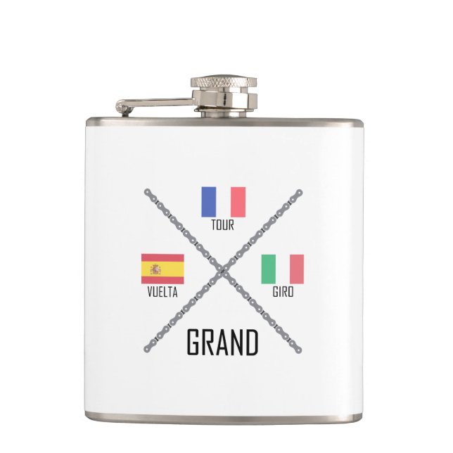 Cycling Grand Tours Hip Flask (Front)