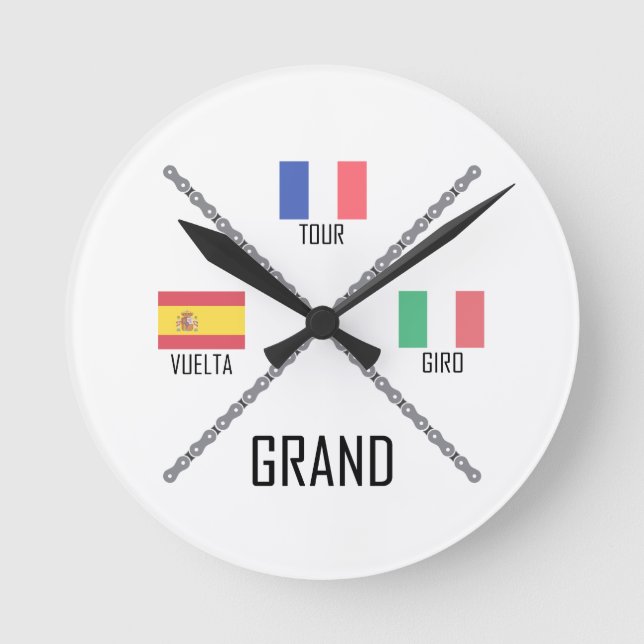 Cycling Grand Tours Round Clock (Front)