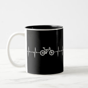 Cycling Heartbeat / Bicycle/ Rider/ Biking Two-Tone Coffee Mug
