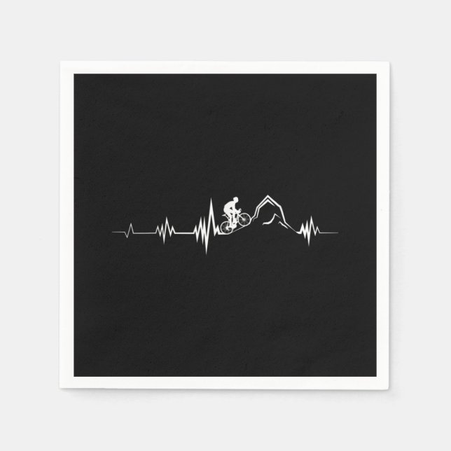 Cycling Heartbeat Racing Bicycle Mountain Bike Napkin (Front)