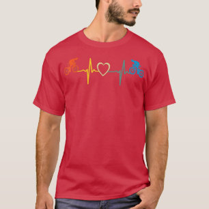Cycling Heartbeat Shirt - Retro Cyclist Biking