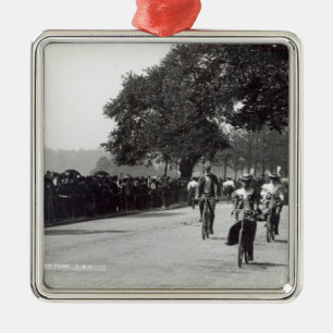 Cycling in Hyde Park, c.1910 Metal Tree Decoration