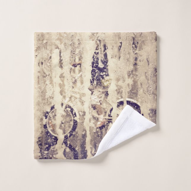 Cycling in the Rain Bath Towel Set (Wash Cloth)