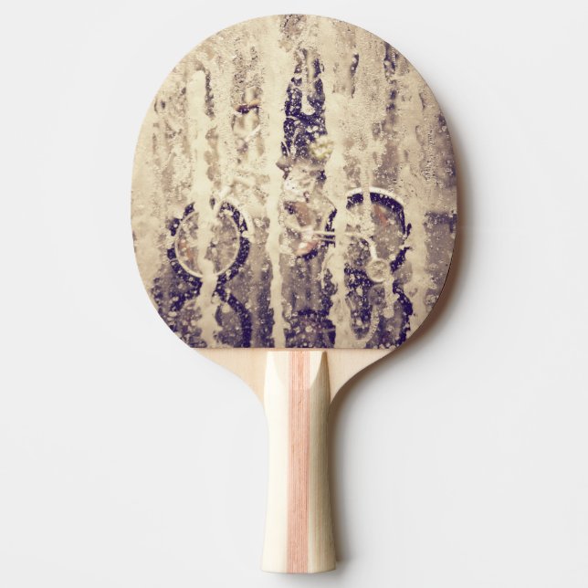 Cycling in the Rain Ping Pong Paddle (Front)