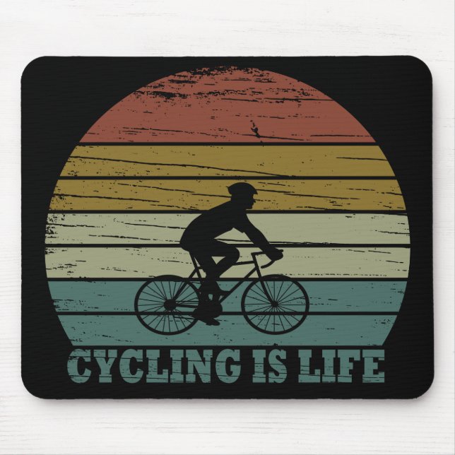 cycling is life motivational quotes mouse pad (Front)