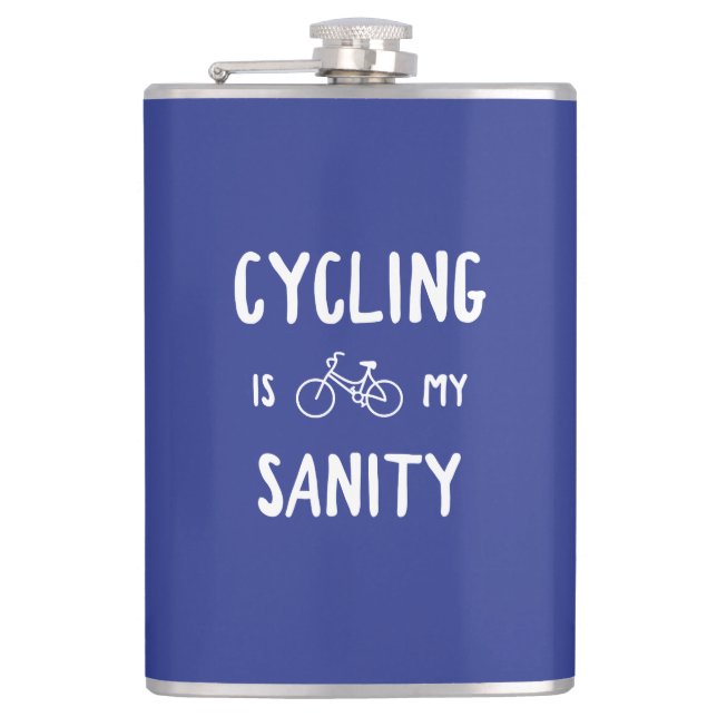 Cycling Is My Sanity Hip Flask (Front)