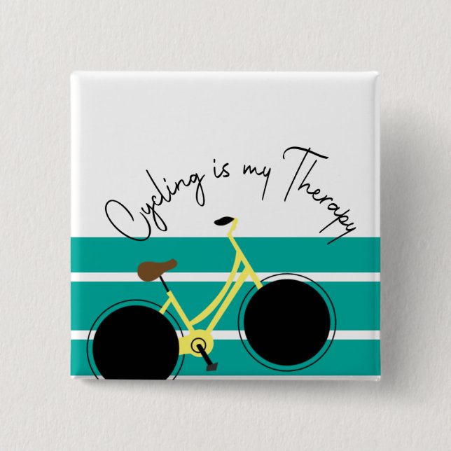 Cycling is my therapy  15 cm square badge (Front)