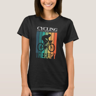 Cycling Is My Therapy  Cyclist Silhouette T-Shirt