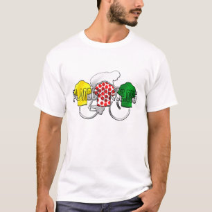 Cycling Jerseys Yellow Green and Red Polka Dot T-Shirt