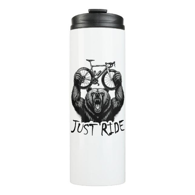 Cycling Just Ride Bear Thermal Tumbler (Front)