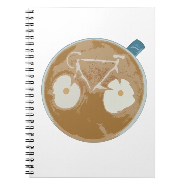 Cycling Latte Art Spiral Notebook (Front)