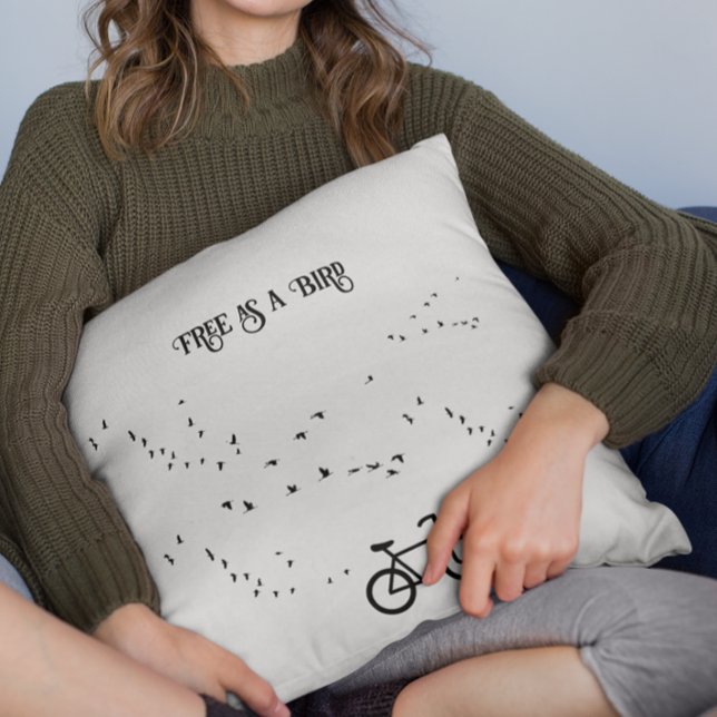 Cycling Life, free as a bird customisable Cushion (Creator Uploaded)