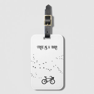 Cycling Life, free as a bird customisable Luggage Tag