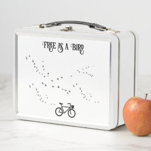Cycling Life, free as a bird customisable Metal Lunch Box