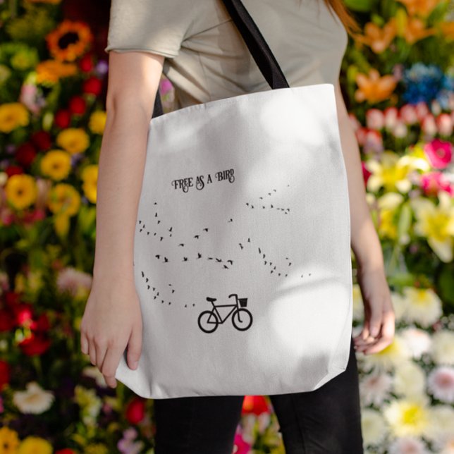 Cycling Life, free as a bird customisable Tote Bag (Creator Uploaded)