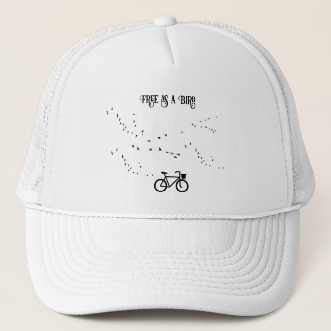 Cycling Life, free as a bird customisable Trucker Hat (Front)