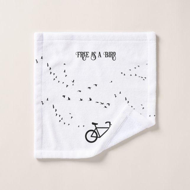 Cycling Life, free as a bird customisable Wash Cloth (Wash Cloth)
