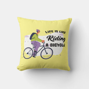 Cycling Life Graphic Design Cushion