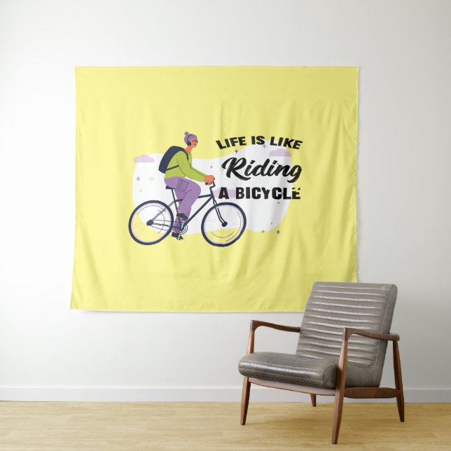 Cycling Life Graphic Design  Tapestry (In Situ (Horizontal))
