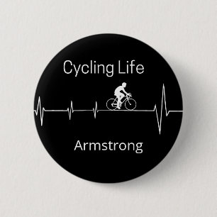 Cycling Life, Heartbeat customisable 6 Cm Round Badge