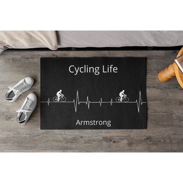 Cycling Life, Heartbeat customisable Doormat (Creator Uploaded)