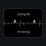 Cycling Life, Heartbeat customisable Magnet<br><div class="desc">Cycling Life,  cyclist riding hills on heartbeat</div>