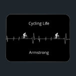 Cycling Life, Heartbeat customisable Magnet<br><div class="desc">Cycling Life,  cyclist riding hills on heartbeat</div>