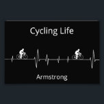 Cycling Life, Heartbeat customisable Photo Print<br><div class="desc">Cycling Life,  cyclist riding hills on heartbeat</div>