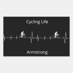 Cycling Life, Heartbeat customisable Rectangular Sticker