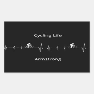 Cycling Life, Heartbeat customisable Rectangular Sticker